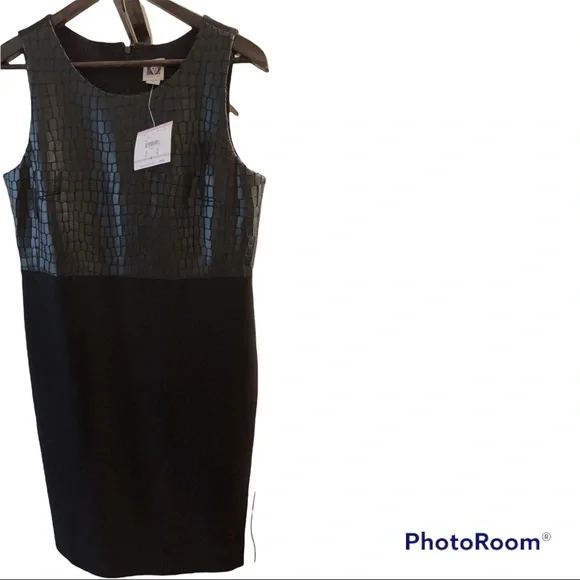 knee length dresses for ladies Metallic Faux Leather Mini Dress – Anna Sui main image 0